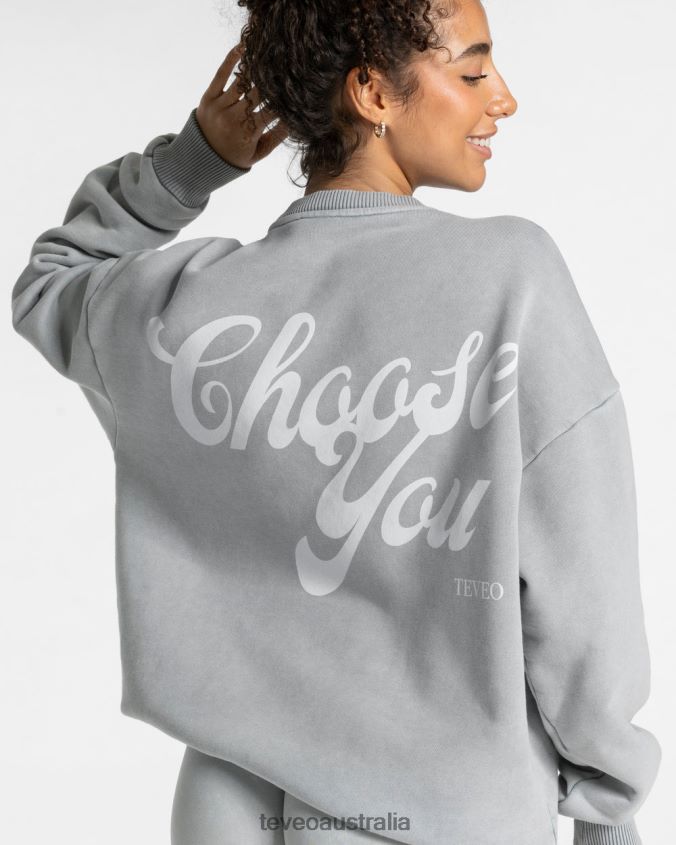 Clothing TEVEO Acid Oversized Sweater Light gray Women 2HL08D3 - Image 4