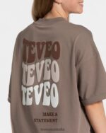 Clothing TEVEO Candy Oversized T-Shirt Mocha Women 2HL08D471 - Image 4
