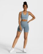 Clothing TEVEO Classy Short Steel Blue Women 2HL08D210 - Image 5