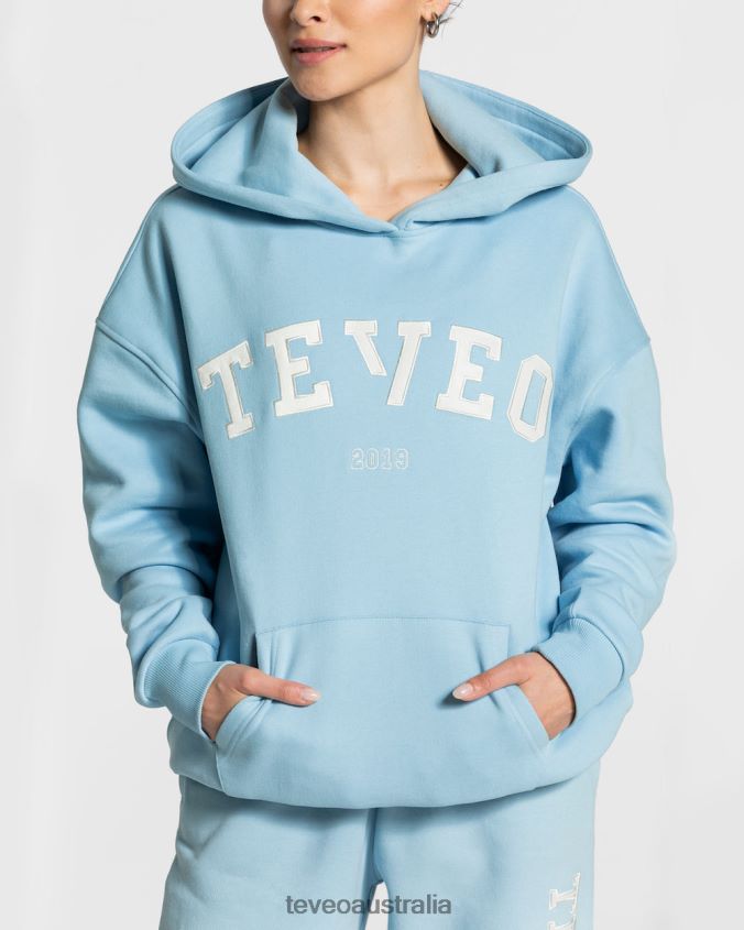 Clothing TEVEO College Oversized Hoodie Baby Blue Women 2HL08D37 - Image 4