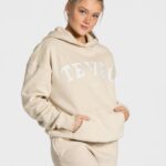 Clothing TEVEO College Oversized Hoodie Beige Women 2HL08D38