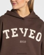 Clothing TEVEO College Oversized Hoodie Dark brown Women 2HL08D39 - Image 4