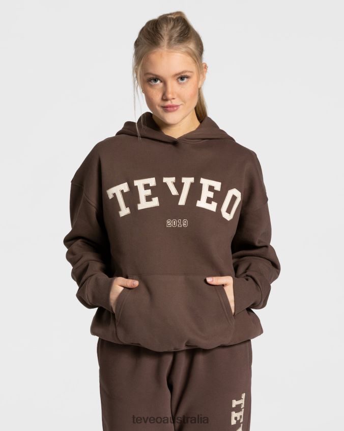 Clothing TEVEO College Oversized Hoodie Dark brown Women 2HL08D39 - Image 1