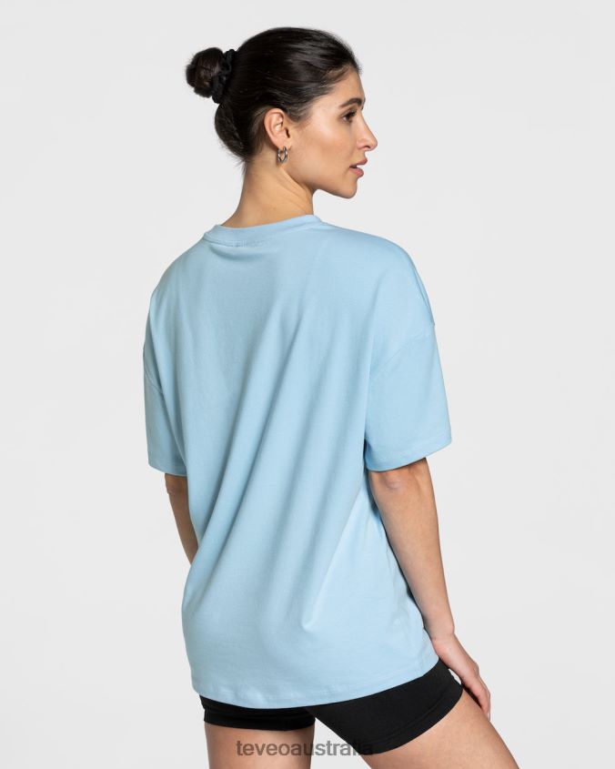 Clothing TEVEO College Oversized T-Shirt Baby Blue Women 2HL08D479 - Image 2