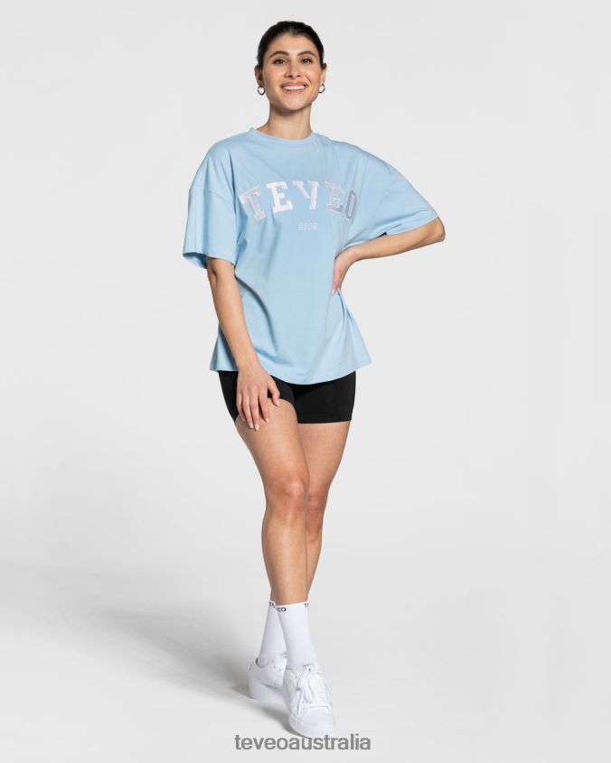Clothing TEVEO College Oversized T-Shirt Baby Blue Women 2HL08D479 - Image 3