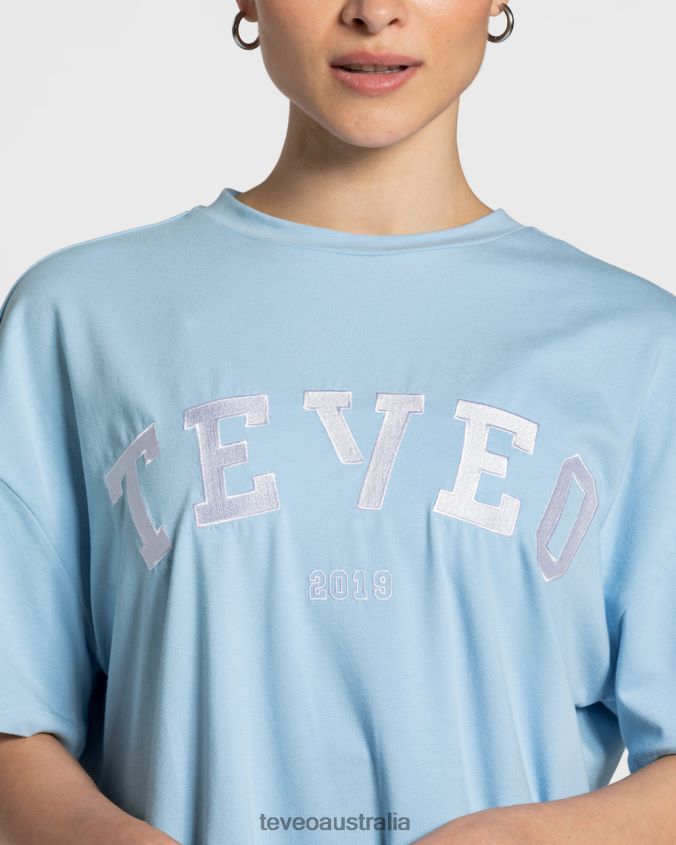 Clothing TEVEO College Oversized T-Shirt Baby Blue Women 2HL08D479 - Image 4