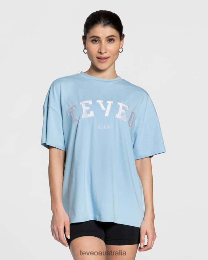Clothing TEVEO College Oversized T-Shirt Baby Blue Women 2HL08D479 - Image 1