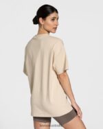 Clothing TEVEO College Oversized T-Shirt Beige Women 2HL08D478 - Image 2