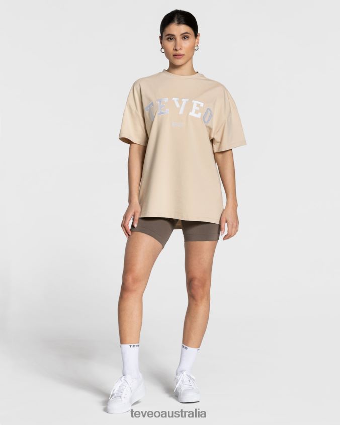 Clothing TEVEO College Oversized T-Shirt Beige Women 2HL08D478 - Image 3