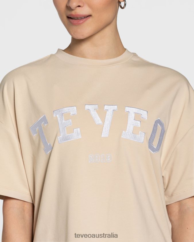 Clothing TEVEO College Oversized T-Shirt Beige Women 2HL08D478 - Image 4