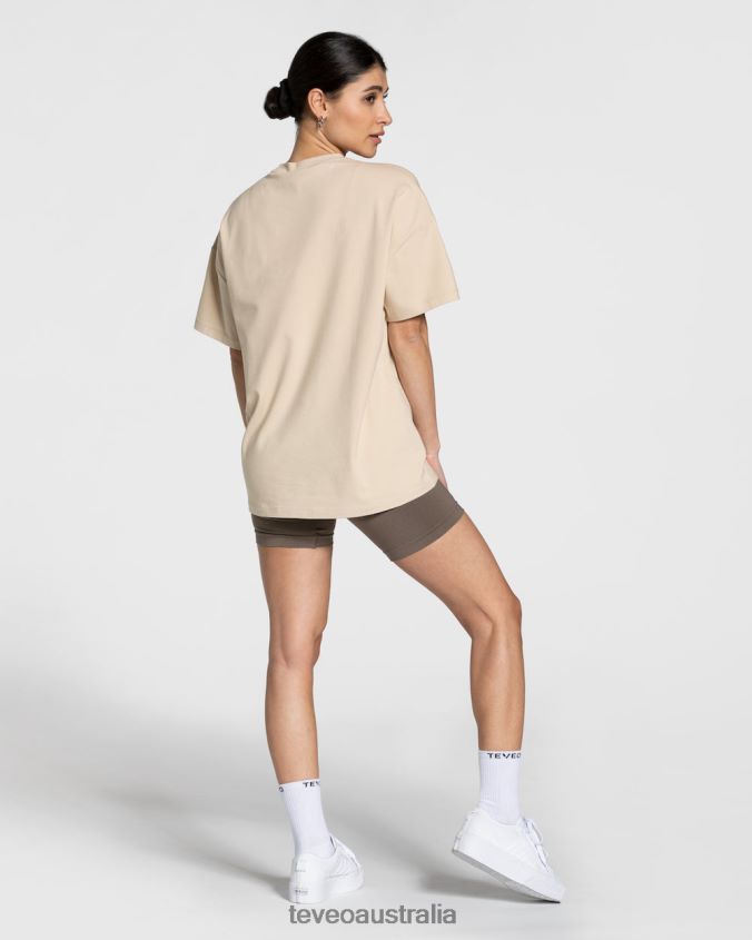 Clothing TEVEO College Oversized T-Shirt Beige Women 2HL08D478 - Image 5