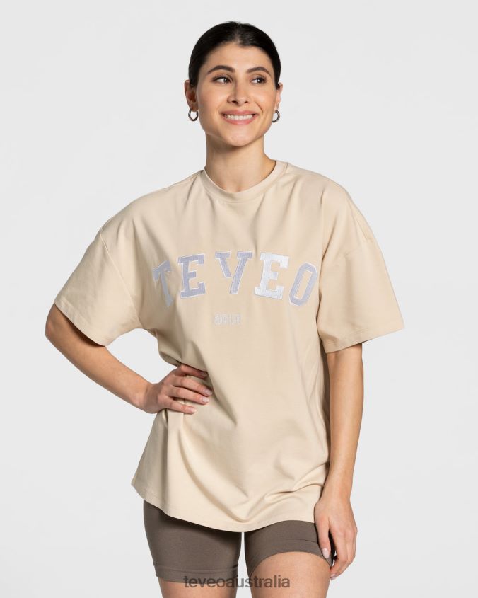 Clothing TEVEO College Oversized T-Shirt Beige Women 2HL08D478 - Image 1