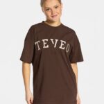 Clothing TEVEO College Oversized T-Shirt Dark Brown Women 2HL08D477
