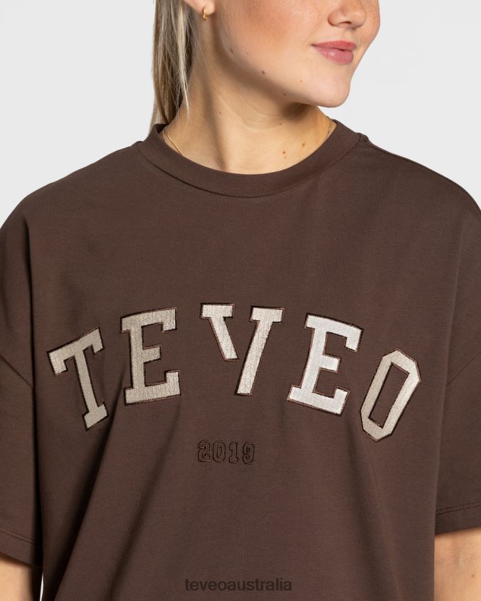 Clothing TEVEO College Oversized T-Shirt Dark Brown Women 2HL08D477 - Image 4