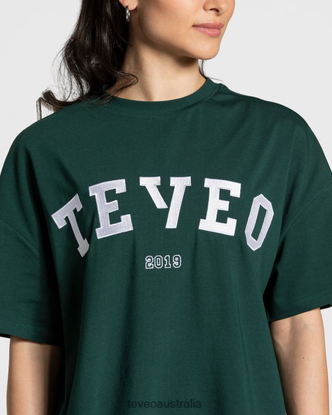 Clothing TEVEO College Oversized T-Shirt Dark green Women 2HL08D476 - Image 4