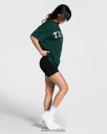 Clothing TEVEO College Oversized T-Shirt Dark green Women 2HL08D476 - Image 5