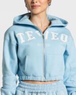 Clothing TEVEO College Zip Hoodie Baby Blue Women 2HL08D44 - Image 4