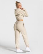Clothing TEVEO College Zip Hoodie Beige Women 2HL08D43 - Image 5