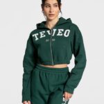 Clothing TEVEO College Zip Hoodie Dark green Women 2HL08D34