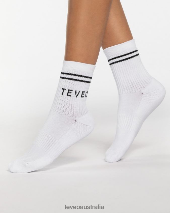 clothing_teveo_crew_socks_2pcs_white_women_2hl08d275.jpg Clothing TEVEO Crew Socks (2pcs) White Women 2HL08D275 - Image 1