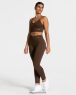 Clothing TEVEO Elegant Cross Top Dark Brown Women 2HL08D364 - Image 3
