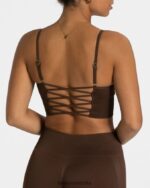 Clothing TEVEO Elegant Cross Top Dark Brown Women 2HL08D364 - Image 4