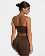 Clothing TEVEO Elegant Strap Top Dark Brown Women 2HL08D411 - Image 2