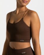 Clothing TEVEO Elegant Strap Top Dark Brown Women 2HL08D411 - Image 4