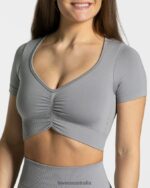Clothing TEVEO Focus Crop Top Grey Women 2HL08D456 - Image 4