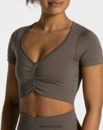 Clothing TEVEO Focus Crop Top Taupe Women 2HL08D461 - Image 4