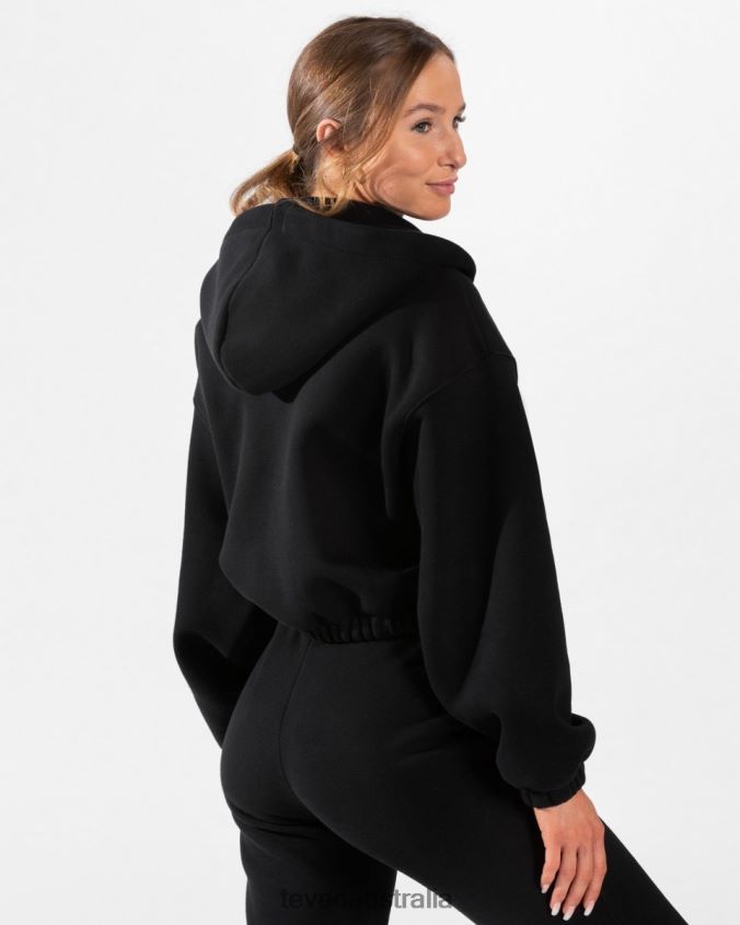Clothing TEVEO Iconic Oversized Zip Hoodie Black Women 2HL08D35 - Image 2