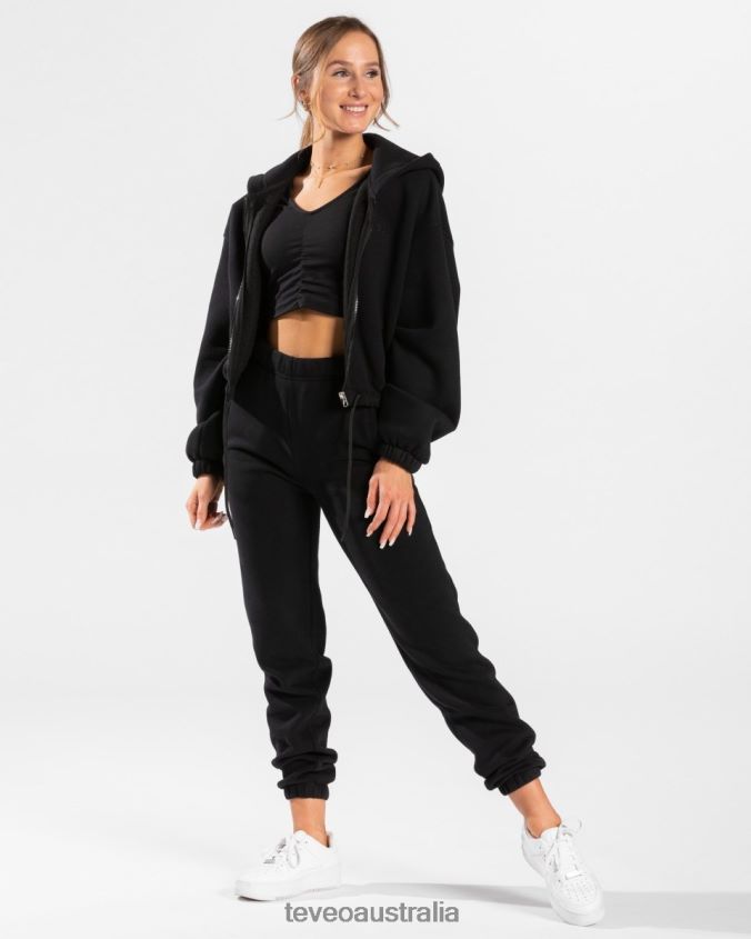 Clothing TEVEO Iconic Oversized Zip Hoodie Black Women 2HL08D35 - Image 5