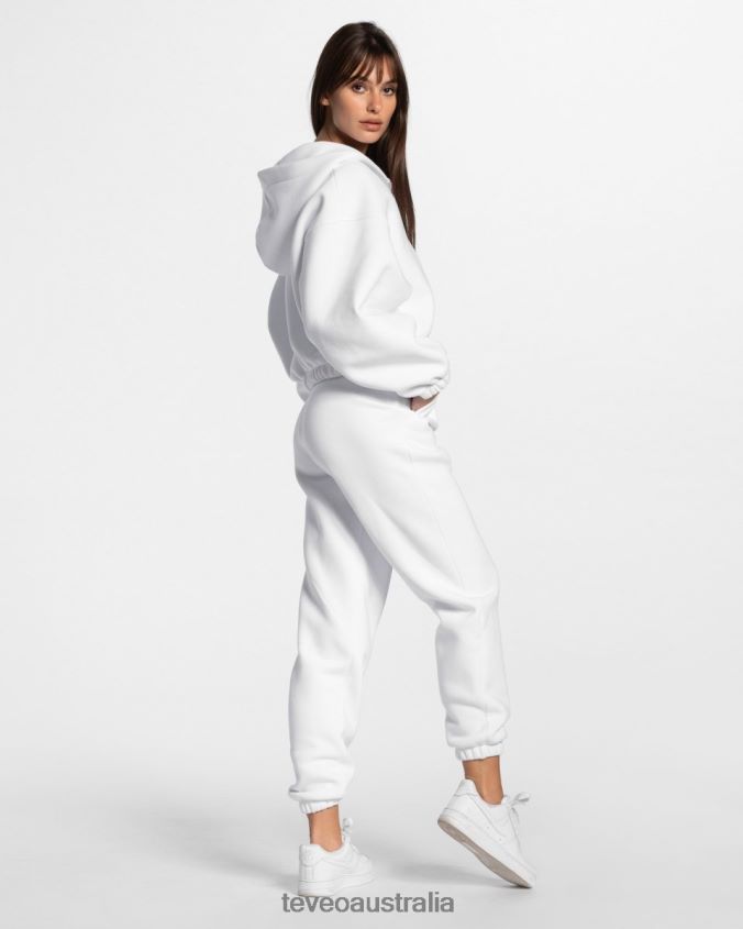 Clothing TEVEO Iconic Oversized Zip Hoodie White Women 2HL08D36 - Image 5