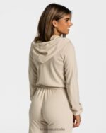 Clothing TEVEO Lounge Zip Hoodie Beige Women 2HL08D46 - Image 2