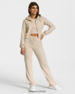 Clothing TEVEO Lounge Zip Hoodie Beige Women 2HL08D46 - Image 3