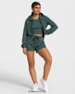 Clothing TEVEO Lounge Zip Hoodie Dark Green Women 2HL08D47 - Image 3
