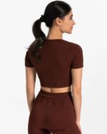 Clothing TEVEO Ribbed Crop Top Mahogany Women 2HL08D440 - Image 2
