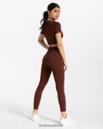 Clothing TEVEO Ribbed Crop Top Mahogany Women 2HL08D440 - Image 3