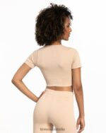 Clothing TEVEO Ribbed Crop Top Nude Women 2HL08D439 - Image 2