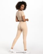 Clothing TEVEO Ribbed Crop Top Nude Women 2HL08D439 - Image 3