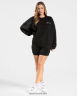 Clothing TEVEO Signature Oversized Sweater Black Women 2HL08D16 - Image 3