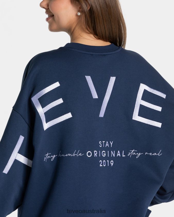 Clothing TEVEO Signature Oversized Sweater Dark blue Women 2HL08D6 - Image 4
