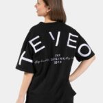 Clothing TEVEO Signature Oversized T-Shirt Black Women 2HL08D470