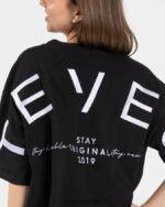 Clothing TEVEO Signature Oversized T-Shirt Black Women 2HL08D470 - Image 4