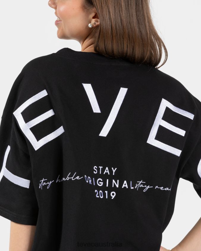 Clothing TEVEO Signature Oversized T-Shirt Black Women 2HL08D470 - Image 4