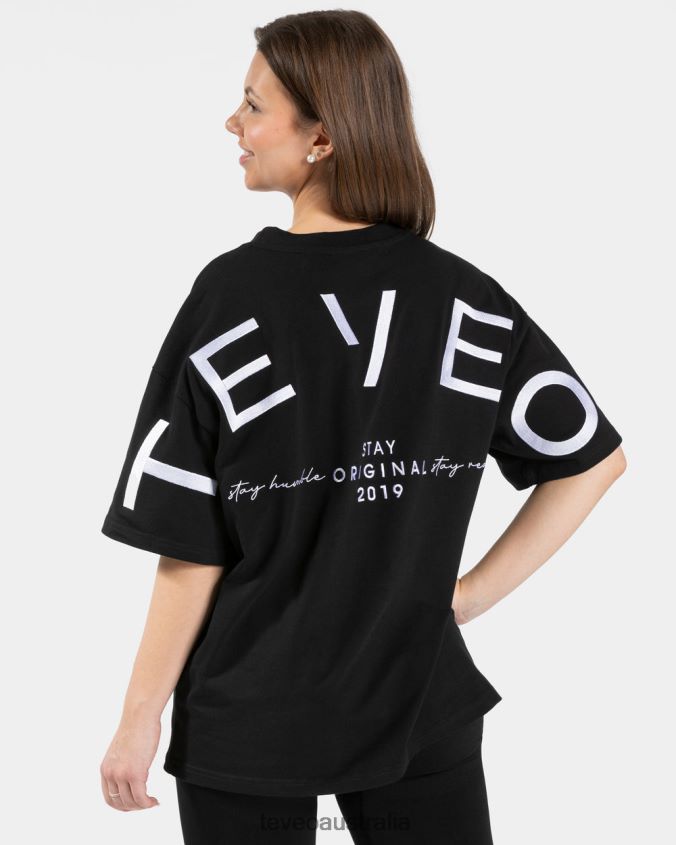 Clothing TEVEO Signature Oversized T-Shirt Black Women 2HL08D470 - Image 1