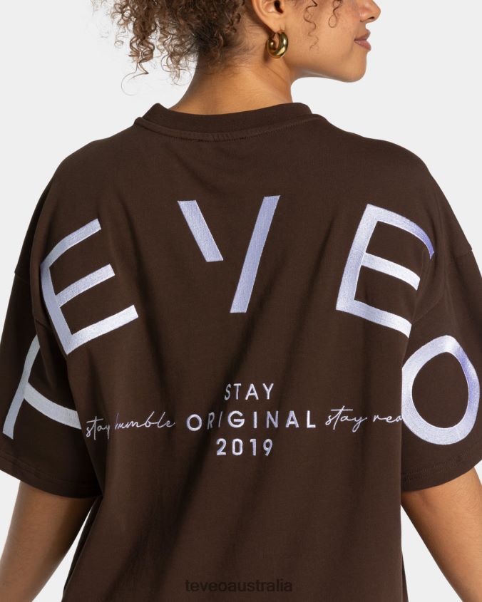 Clothing TEVEO Signature Oversized T-Shirt Dark brown Women 2HL08D466 - Image 4