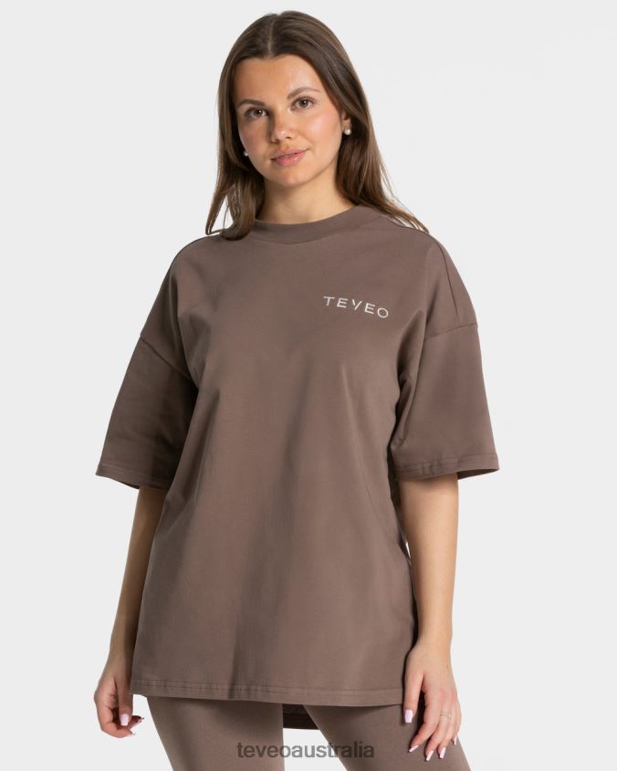 Clothing TEVEO Signature Oversized T-Shirt Mocha Women 2HL08D468 - Image 2