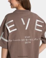Clothing TEVEO Signature Oversized T-Shirt Mocha Women 2HL08D468 - Image 4