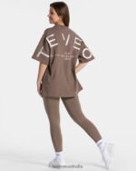 Clothing TEVEO Signature Oversized T-Shirt Mocha Women 2HL08D468 - Image 5